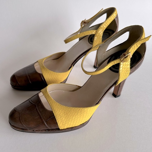 Dior Maryjane High Heels - Brown and Yellow Eu 36.5 - Picture 2 of 16